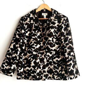 Talbots Silk Wool Blend Floral Animal Print Abstract Print Blazer 14